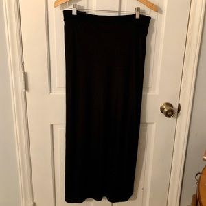Size 30/32 Long Black Velvet Skirt with Side Slit